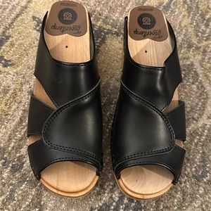 Troentorp Mariah black leather clog size 38 new